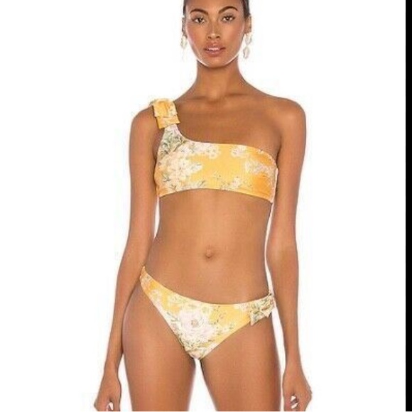 Zimmermann Amelie Bow One Shoulder Floral Print Bikini, worn twice!